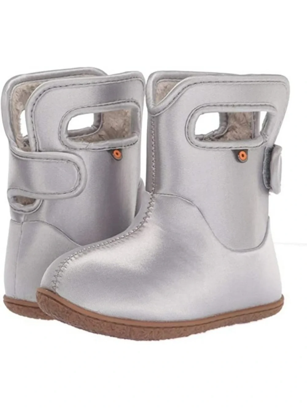BOGS Baby Unisex Waterproof Snowboot Baby Rain Boot Metallic Silver Size 9
